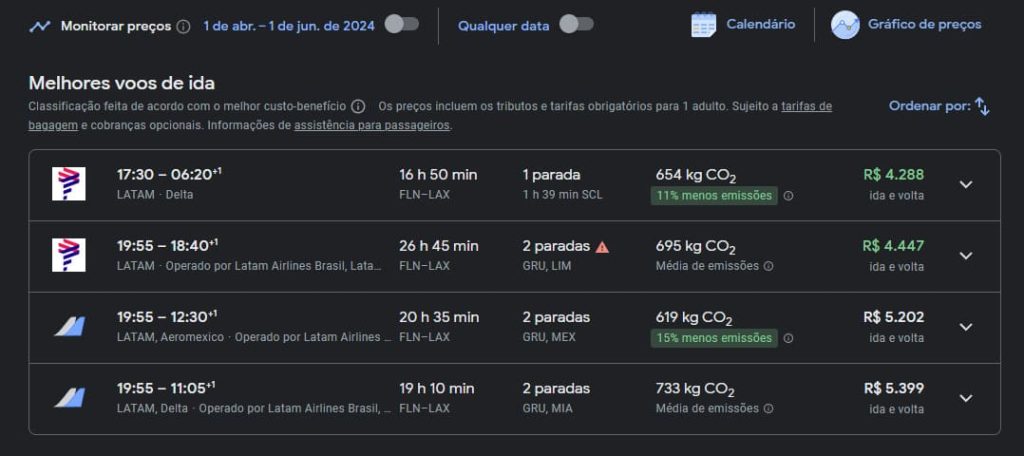 Como comprar passagens baratas pelo Google Vôos passo 3