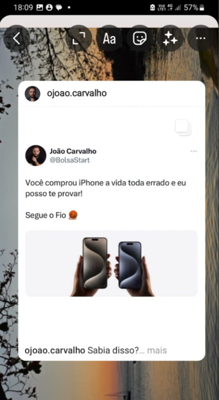 Como mudar o fundo ao fazer um repost nos Stories passo 5