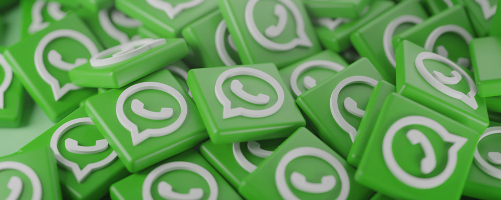 vários ícones do WhatsApp em 3D