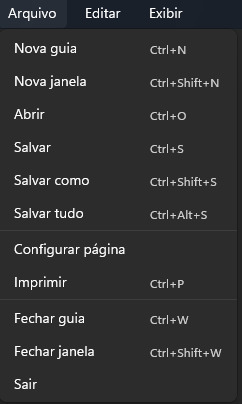 melhoria de menus no Bloco de Notas do Windows 11