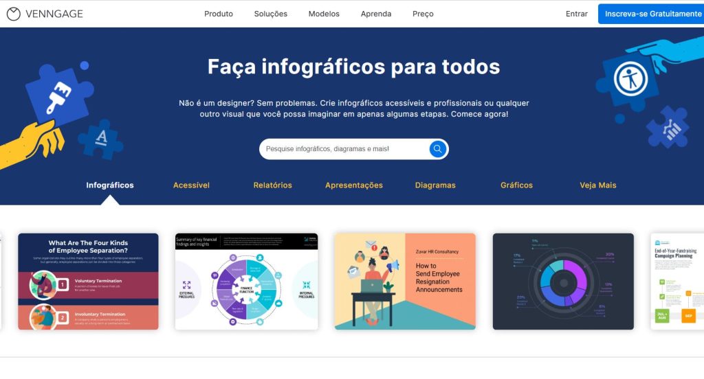 Venngage, ferramenta de IA para criar apresentação