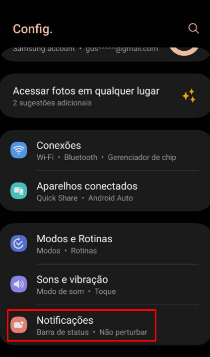 como desativar notificações de aplicativos passo 1