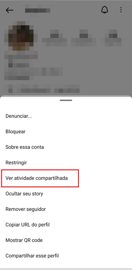 Como compartilhar atividades entre perfis no Instagram passo 2.1