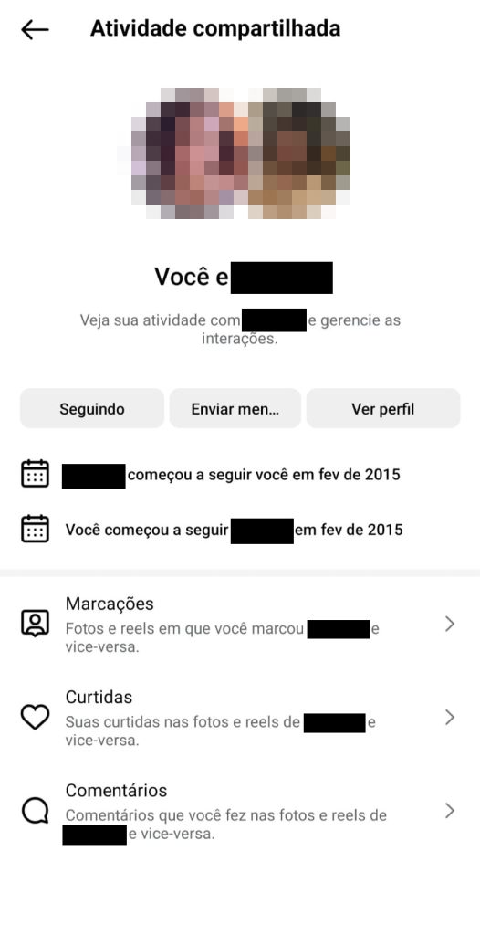 Como compartilhar atividades entre perfis no Instagram passo 2.2