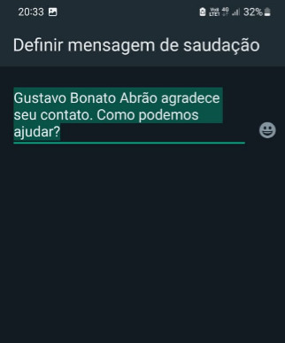 como configurar uma mensagem de saudação no WhatsApp Business passo 6