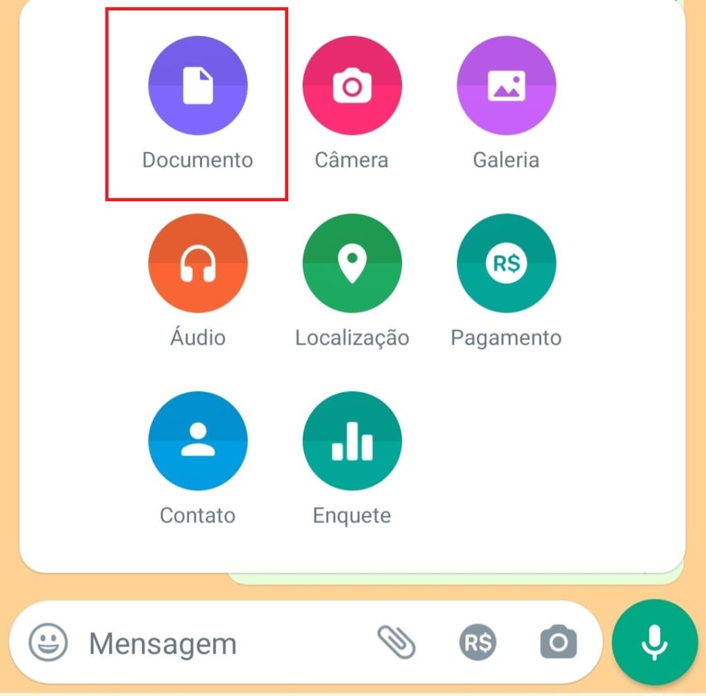 enviar foto como documento no WhatsApp