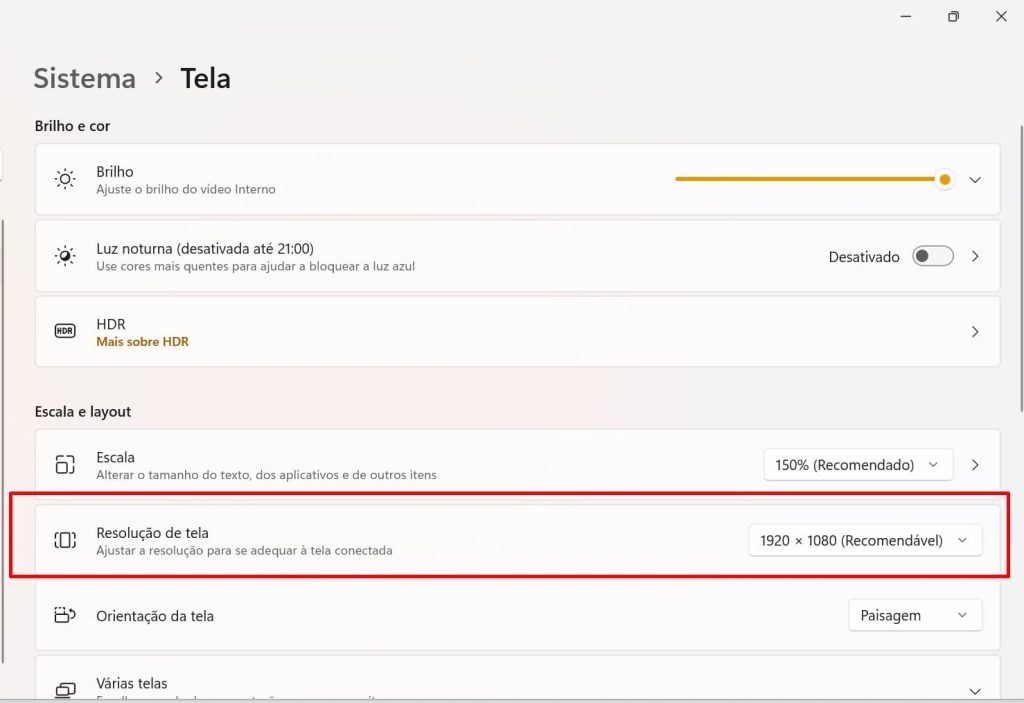 como verificar as configurações de exibição passo 2