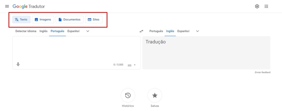 Como usar o Google Tradutor no PC passo 2.