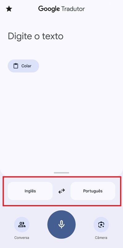 Como usar o Google Tradutor no celular passo 2.