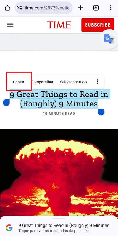 Como usar o “Toque para traduzir” no Android passo 4.