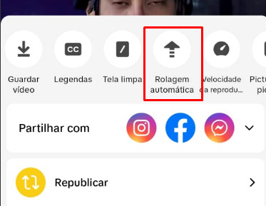 Como ativar a rolagem automática no TikTok passo 1