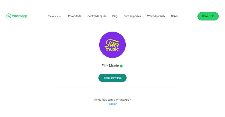 Filtr Music, alternativa à LuzIA para usar no WhatsApp.