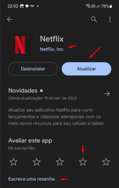 flechas apontando para as novas configurações de cor da Google Play Store