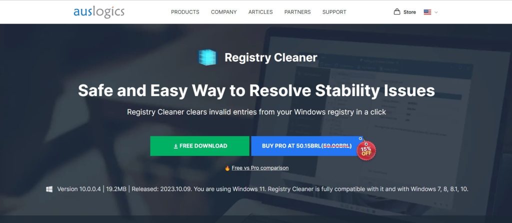Auslogics Registry Cleaner, software para limpeza no sistema operacional