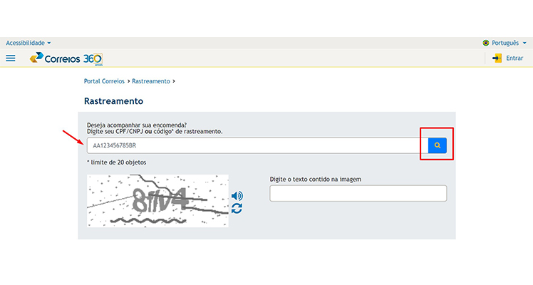 como rastrear pedidos de transportadoras pelos Correios passo 2