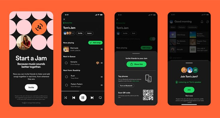 divulgação pelo Spotify do novo recurso de Jam