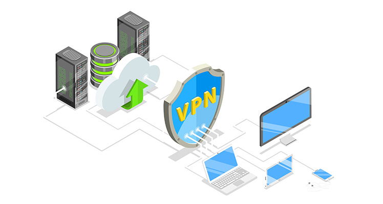 esquema de como funciona o trânsito dos dados em uma conexão VPN