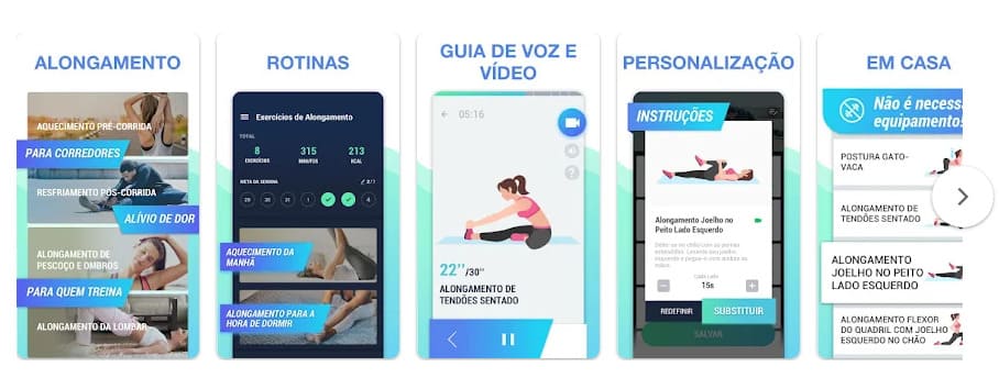 Alongamento & Flexibilidade, app para cuidar da saúde com exercícios físicos e alongamentos