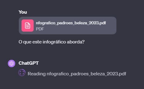 demonstração do novo recurso do ChatGPT de analisar documentos em PDF