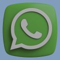 ícone do WhatsApp sobre um fundo azul