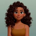 imagem criada pelo Bing Chat de uma mulher sorrindo ao estilo de pôster de filme da Pixar