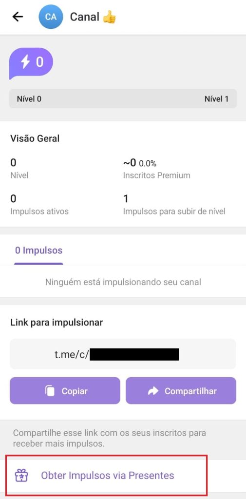 Como realizar um sorteio no Telegram passo 2.2