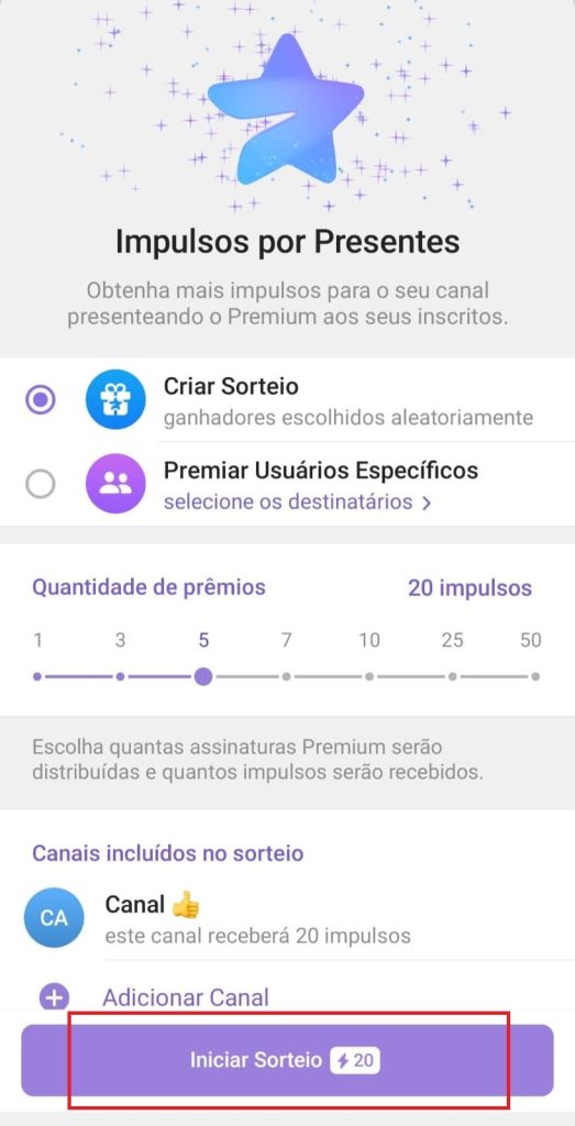 Como realizar um sorteio no Telegram passo 3