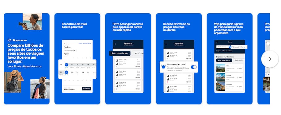 Skyscanner Voos Hotéis Carros, app para organizar a viagem de férias