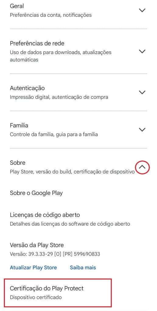 Como verificar o status de segurança do aparelho passo 4