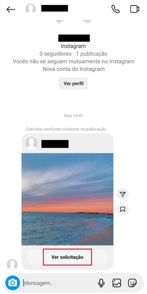 Como aceitar um convite de collab no Instagram passo 5