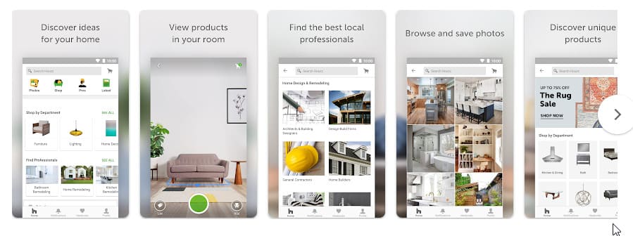 Houzz - Home Design & Remodel, app para ajudar a decorar a casa