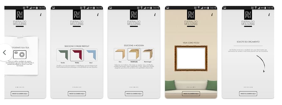 Emolduras, app de simulação de molduras