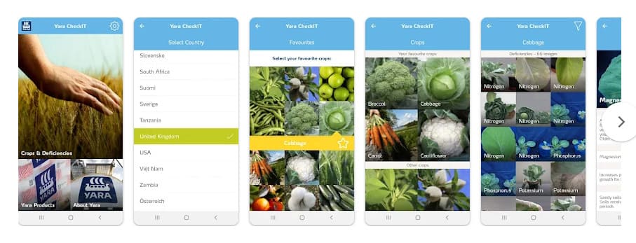 Yara Checkit, aplicativo para monitorar a saúde das plantas.