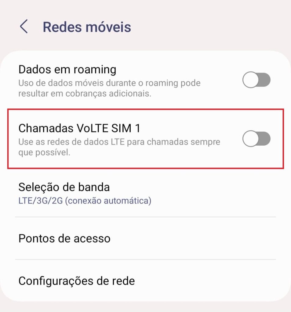 Como desativar chamadas VoLTE no Android.