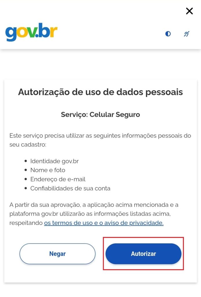 Como usar o app Celular Seguro passo 3.