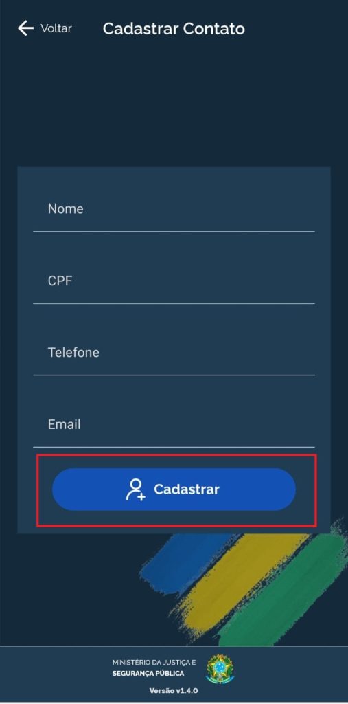 Como usar o app Celular Seguro passo 4.