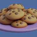 Prato de cookies em 3D.