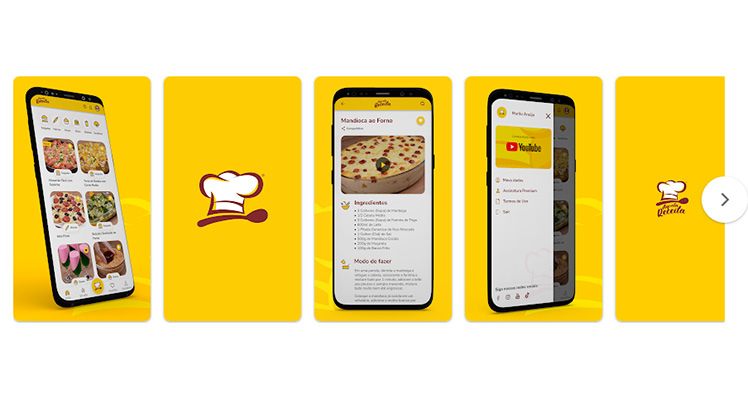 Aquela Receita, app para aprender a cozinhar.