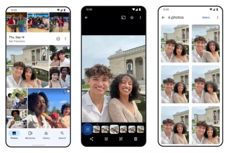 Photo Stacks, recurso de agrupamento de imagens semelhantes no Google Fotos.