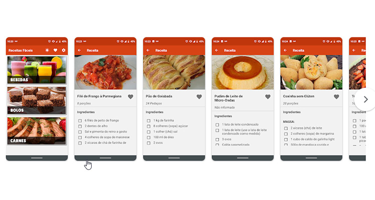 Receitas Fáceis, app para aprender a cozinhar.