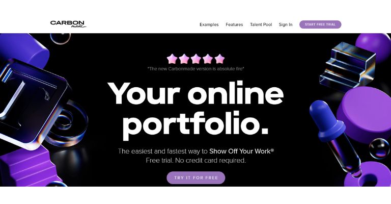 Carbonmade, plataforma para criar portfólio online.