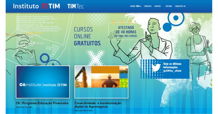 TIMTec, site que oferece cursos gratuitos na área de TI.