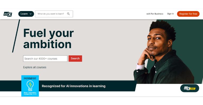 edX, site que oferece cursos gratuitos na área de TI.