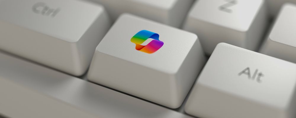 Tecla de atalho do Copilot em um teclado de computador.