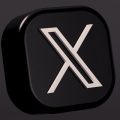 Logo do X/Twitter sobre um fundo preto.