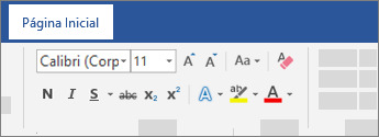 Ferramentas de formatar texto do Word.