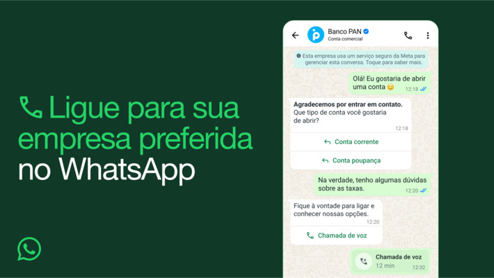Ligações na conversa para empresas de porte maior.