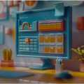 Trello em um computador em 3D.