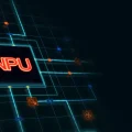 NPU (Neural Processing Unit) destacada em placa de circuito digital futurista para IA.